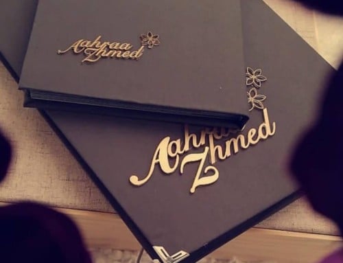 البوم جلد مع طباعه اكريلك