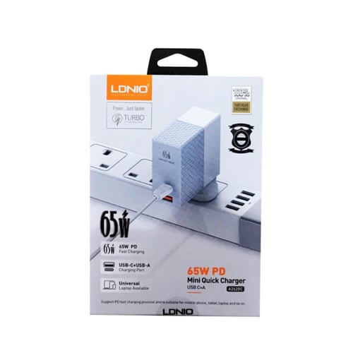 لدينو شاحن سريع صغير 65 وات Pd Usb C + A