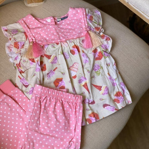 بجامة أطفال لطيفة قطعتين بطبعات الايسكريم والوان ط...