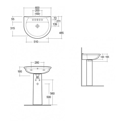 مغسلة كارلا 50 سم