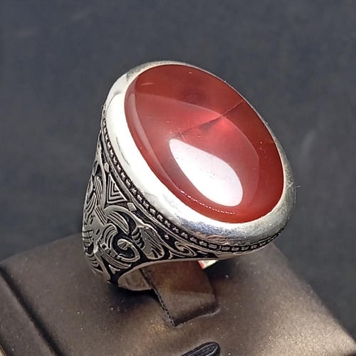 خاتم عقيق كبدي صياغة (S.A)