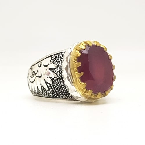 خاتم ياقوت طبيعي صياغة (كرار)