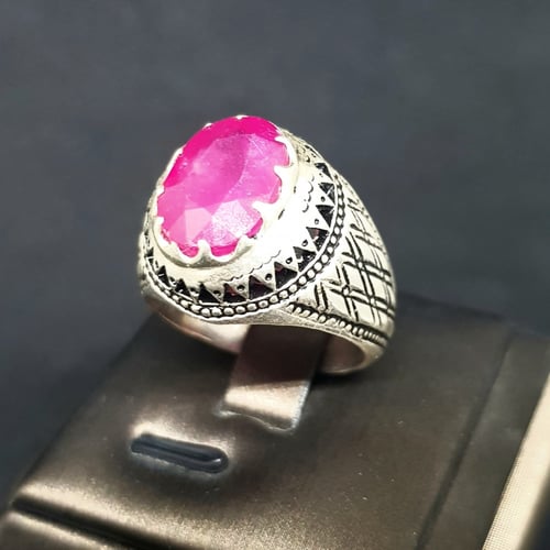 خاتم ياقوت افريقي طبيعي