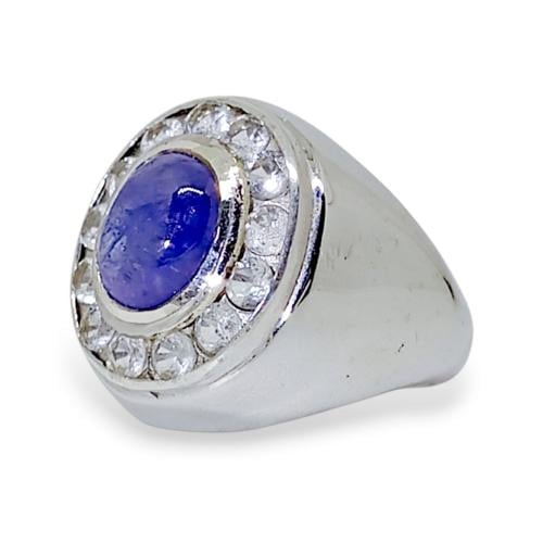 خاتم زفير مرصع توباز طبيعي