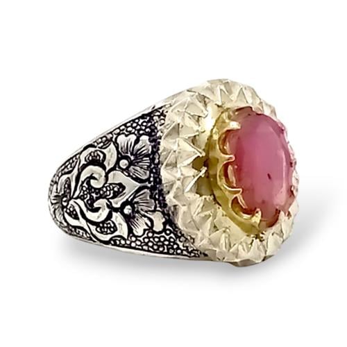 خاتم ياقوت طبيعي صياغة (حق)
