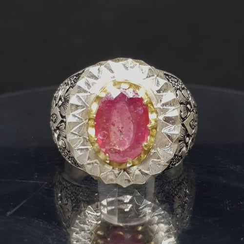 خاتم ياقوت طبيعي صياغة (حق)