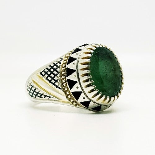 خاتم زمرد كولمبي صياغة (قاسمي)