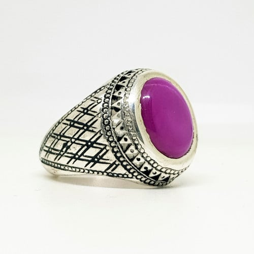 خاتم ياقوت نجمي صياغة يدوية