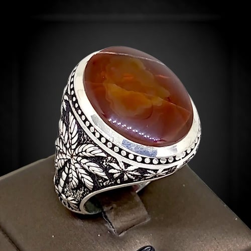 خاتم عقيق يماني صياغة (ياسر)