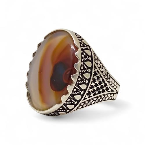 خاتم عقيق طبيعي