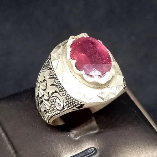 خاتم ياقوت طبيعي صياغة (كرار)