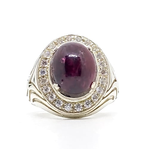 خاتم جارنت رودوليت طبيعي