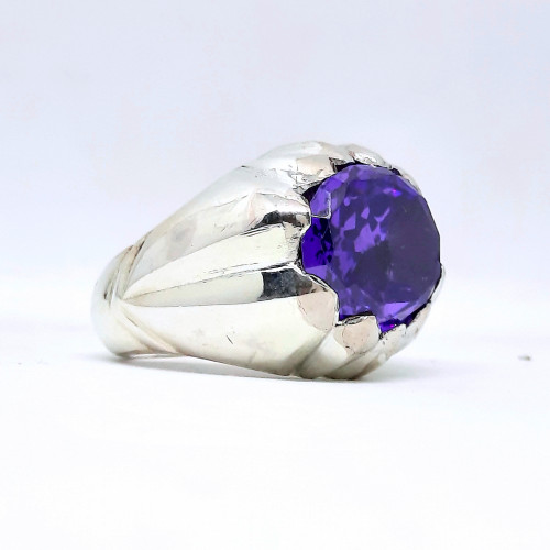 خاتم توباز بنفسجي صياغة يدوية