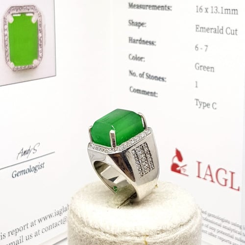 خاتم جاد بورمي بشهادة IAGL