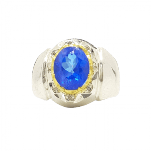 خاتم توباز مطعم بالالماس بشهادة