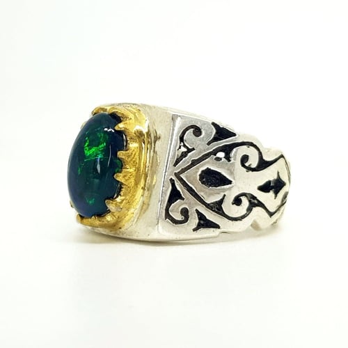 خاتم اوبال طبيعي بشهادة (تيموري)