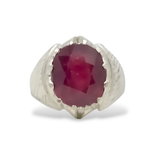 خاتم ياقوت طبيعي بشهادة