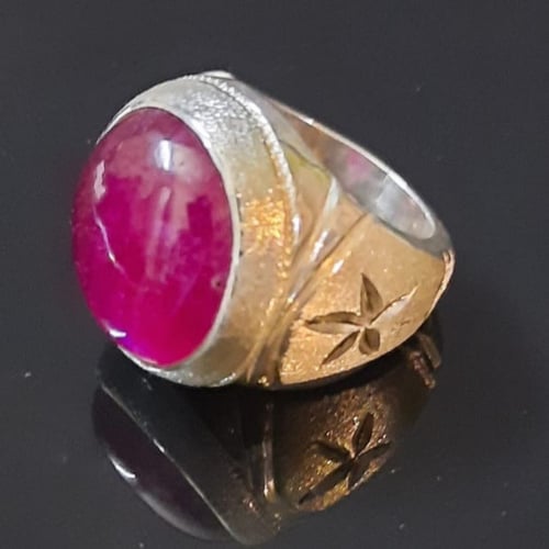 خاتم ياقوت افريقي بشهادة معتمدة