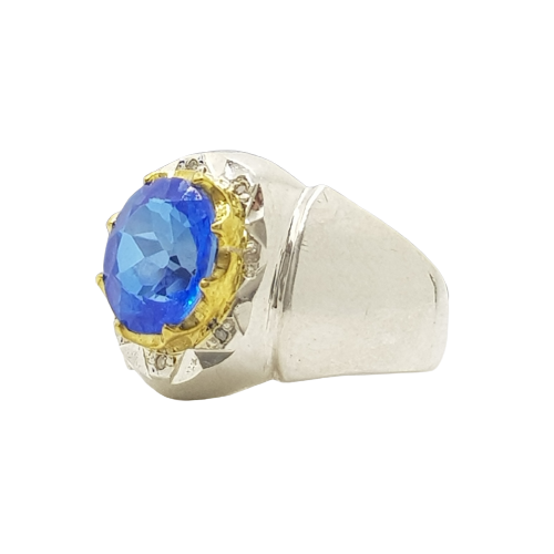 خاتم توباز مطعم بالالماس بشهادة