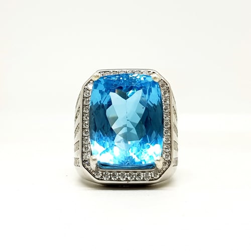 خاتم توباز طبيعي بشهادة (IAGL)