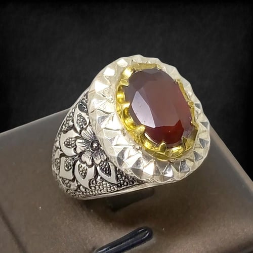 خاتم جارنت طبيعي صياغة (حق)