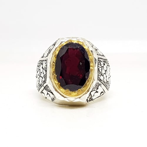 خاتم جارنيت طبيعي صياغة (كرار)