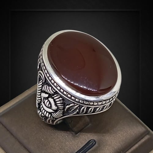 خاتم عقيق كبدي صياغة (عارف)