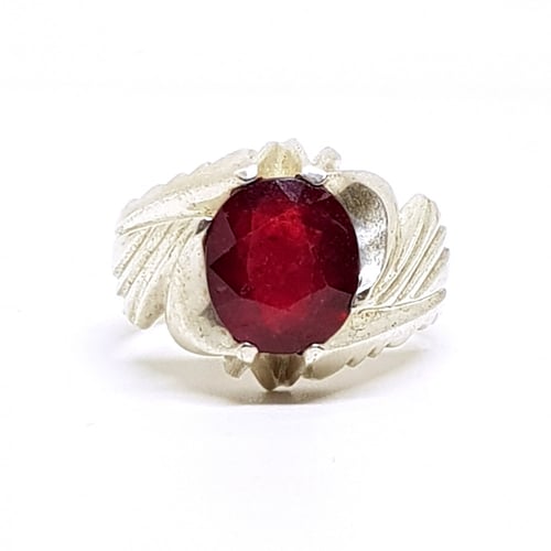 خاتم ياقوت طبيعي صياغة يدوية