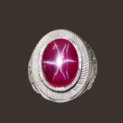 خاتم ياقوت نجمي صياغة (عباسيان)