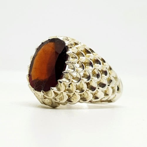 خاتم جارنت طبيعي بشهادة