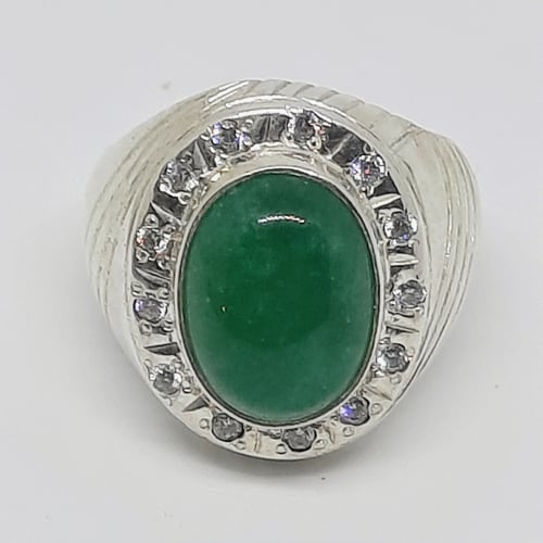 خاتم زمرد اخضر طبيعي