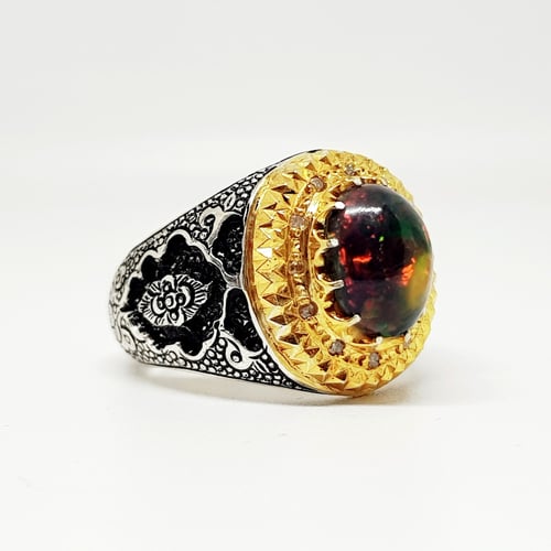 خاتم اوبال مع ألماس بشهادة (عباسيR)