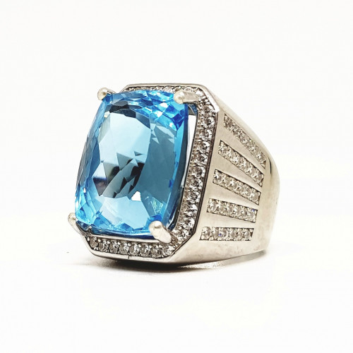 خاتم توباز طبيعي بشهادة (IAGL)