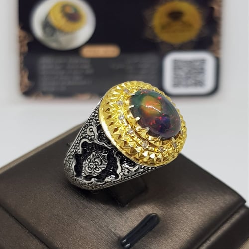 خاتم اوبال مع ألماس بشهادة (عباسيR)