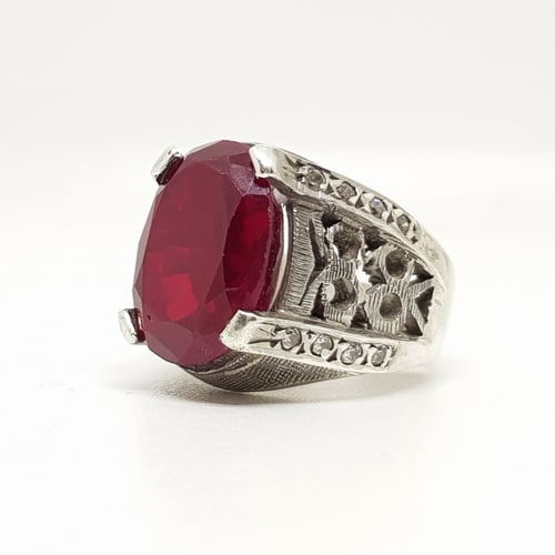 خاتم ياقوت طبيعي صياغة يدوية