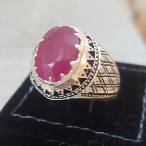 خاتم ياقوت افريقي طبيعي