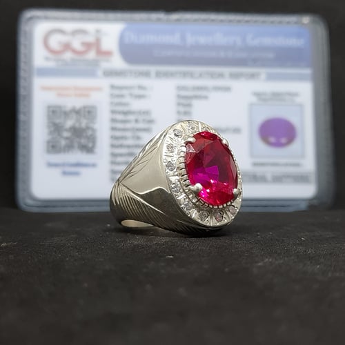 خاتم زفير مرصع زركون بشهادة