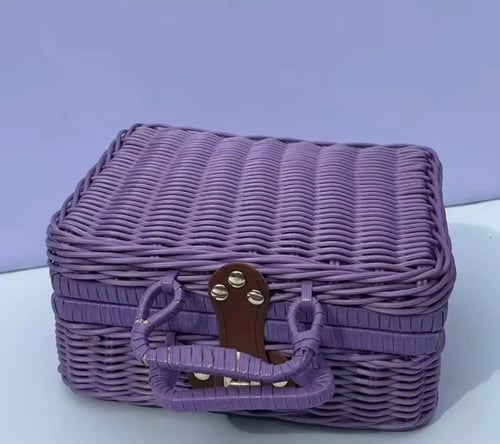 طقم سلات خوص صناعي (2قطع)