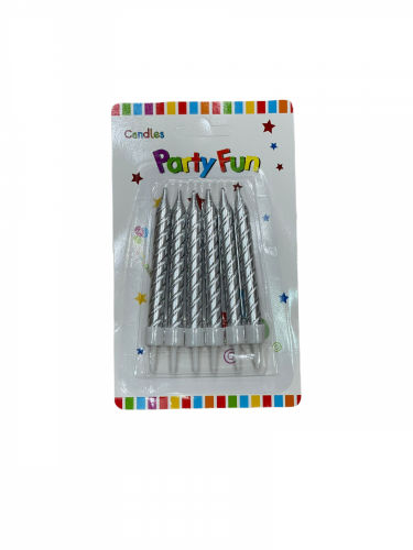 شموع كيك فضي