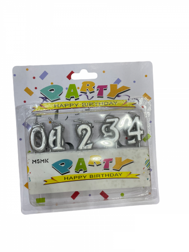 شموع أرقام فضي