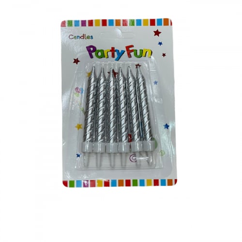 شموع كيك فضي