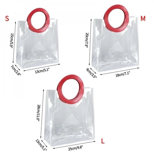 كيس شفاف بمقبض جلد