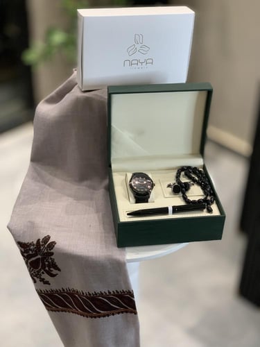 بكج كشميري &طقم ساعة رجالي