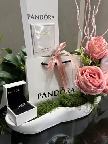 خاتم باندورا فضة & تنسيق فخم