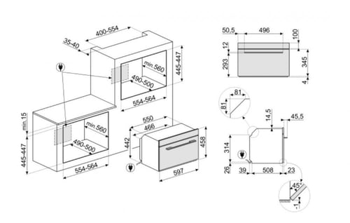 ميكرويف سميج استيل 44لتر موديل ( SF4301MXK )