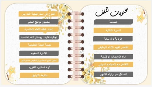 سجل توثيق شواهد الأداء الوظيفي للمعلم/ـة