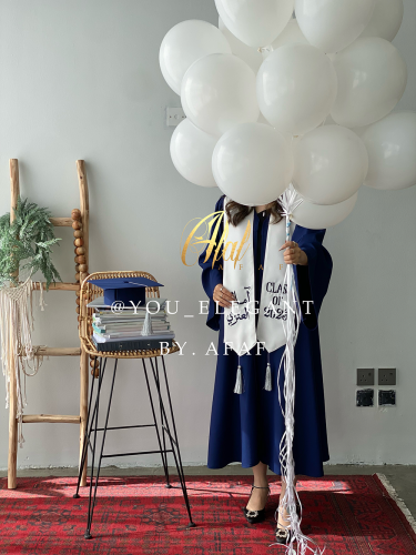 طقم عباية تخرج كحلي