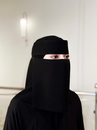 عرض نقاب نظارة +طرحة ربط ثابتة