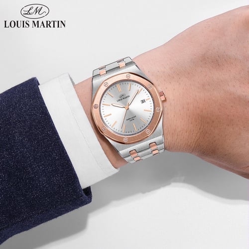 طقم هدية يحتوي على ساعة من لويس مارتن للرجال