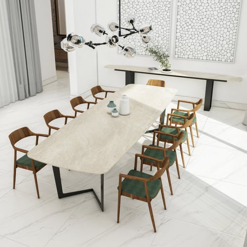 طاولة طعام (D1) + طاولة جانبية (A2) نوع السطح Petr...